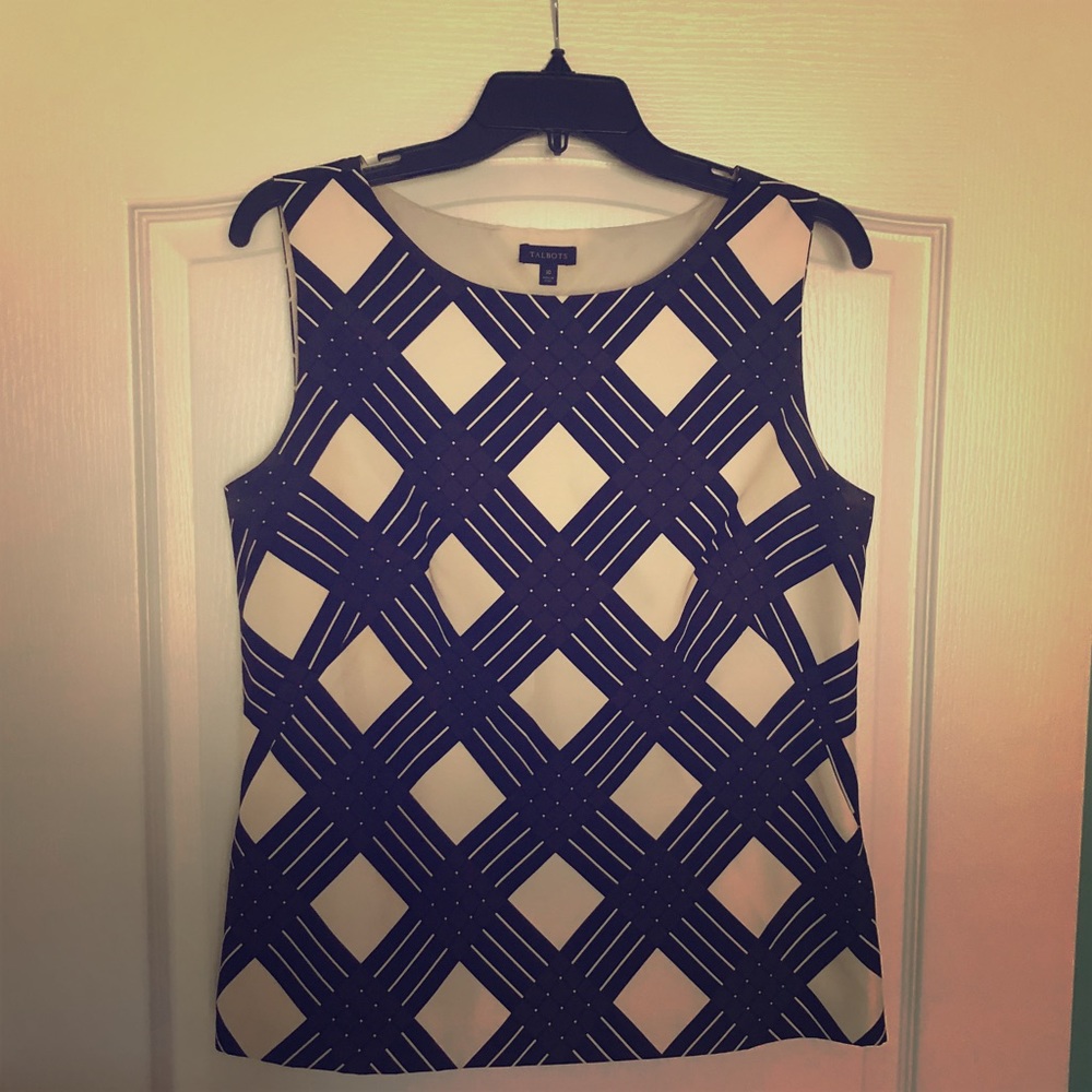 Talbot’s Ivory & Black Dress Blouse